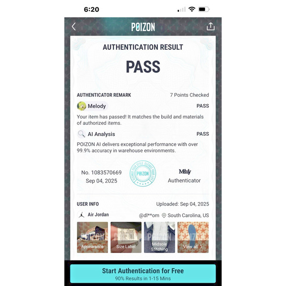 New Air Jordan 1 Retro Hi OG Midnight Navy Size 6.5 Youth / 8 Womens - Picture 12 of 13